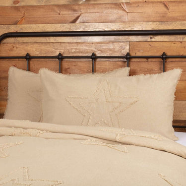 Burlap Vintage Star King Sham 21x37 VHC Brands - The Fox Decor